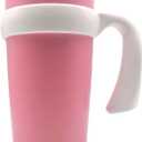 20 oz Tumbler Handle, Anti Slip Travel Mug Grip Cup Holder for Vacuum Insulated Tumblers, Suitable for Trail, Sic, Yeti Rambler, Ozark and More 20 Ounce Tumbler Mugs Attachment (White)