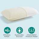Kiss Dream Talalay Latex Pillow, Medium Firm Support for Neck and Shoulder Pain Relief, Bread Shaped Cooling Bed Pillow with Cotton Cover, Oeko-TEX Certified Breathable Natural Latex (Queen)