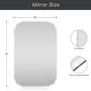 Beveled Scalloped Frameless Bathroom Mirror, 24" x 36" Beveled Bathroom Mirrors with Rectangle Shaped, Frameless Vanity Mirror for Over Sink, Fireplace, Entryway, Restroom