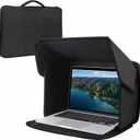 Laptop Sun Shade & Privacy Hood, Laptop Carrying Case for Outdoor Use, Adjustable Viewing Angle Sunshield for 13-16 inch Laptops, Portable Computer Sunshade Cover - Black (Patent Pending)
