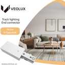 Lighting, H Track Live End Connector in White, UL Listed