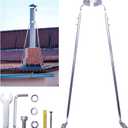 8" Chimney Support Bracket Kit, 45-74 Inch Adjustable Chimney Roof Support,304 Stainless Steel for Securing 8" Diameter Stove Pipe