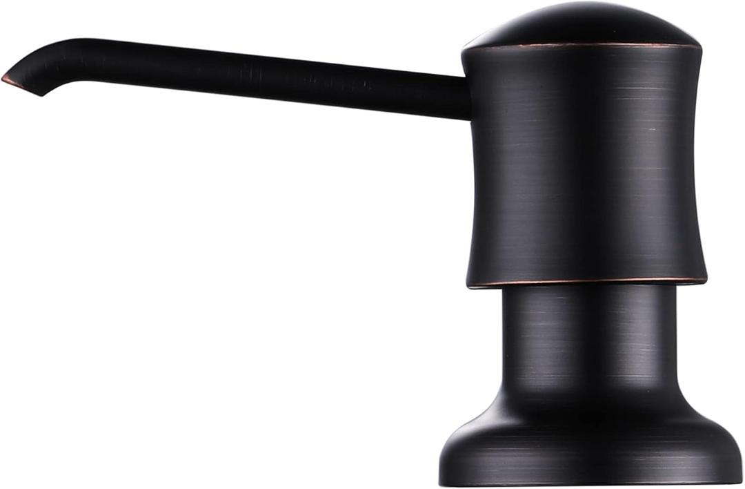 Soap Dispenser for Kitchen Sink (Oil Rubbed Bronze), Built-in and Refill-from-Top Design with Liquid Hand & Dish Soap Bottle