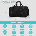 Urbanstand Gym Bag with Shoe Compartment - 50L Black Durable Large Duffle Bag for Travel, Weekender Carry On Duffel Bag for Men, Sports, Fitness & Workout