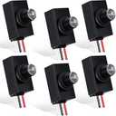 Flutesan 6 Packs Dusk to Dawn Sensor for Outdoor Lighting 100-277V Photoelectric Switch Photocell Light Sensor for Most Outdoor Lighting Fixtures
