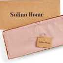 Solino Home Linen Misty Pink Table Runner 48 Inches - Fringe, 100% Pure Linen Small Table Runner 14 x 48 Inch Ideal for Dresser and Coffee Tables, Spring, Summer