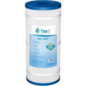 Tier1 Replacement for Hayward Pool Filter Cartridge C500 | Compatible with CX500RE, Pleatco PA50, Unicel C-7656 | 19-5/8" x 7" | Trilobal Fabric | Washable High Flow Pool Cartridge