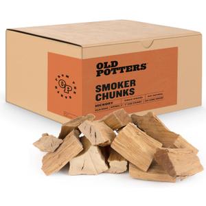 Old Potters Smoker Wood Chunks 13-16 lbs for Grilling, Smoking, and Wood Fire Cooking ~ 2 x 3 Inches, (Hickory, 790 Cu in.)