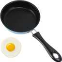 Cyrank Nonstick Mini Egg Pan, 4.7inch One Egg Frying Pan Omelet Pan Single Egg Pan Stainless Steel Mini Skillet Induction Small Egg Skillet(blue)