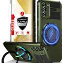 for Samsung Galaxy S22 Plus Case Magnetic Compatible with MagSafe Wireless Charging,with Screen Protector,for S22+ Case Built-in Kickstand Military Grade Shockproof Heavy Duty Protection Green