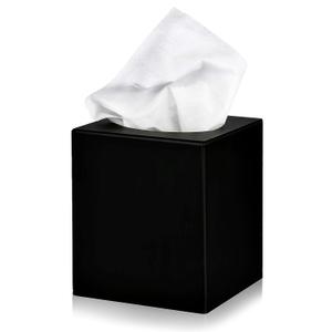 Alpine Industries Black Acrylic Tissue Box Cover - Eco Friendly Dispenser - Decorative Holder/Organizer for Bathroom, Office Desk & Car (Black)