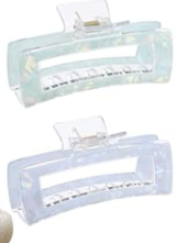 Molans 5Inch Large Hair Claw Clips 2 PCS for Women - Acrylic Hair Accessories for Thick Hair and Long Hair, Big Strong Durable Hair Applique, Oversized Non-slip Rectangle Butterfly Jaw Hair Clips