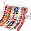 Adjustable Sticker Holder, Acrylic Label Holder, 9 Disk Sticker Dispenser and Organizer for Efficient Office and Home Desktop Organization