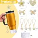 Mity rain 9Pcs Straw Covers Bling Set for Stanley Cup 30oz 40oz, All Accessories Compatible with Stanley Water Bottle, 10MM Silicone Straw Topper and Cup Handle Charms, Silicone Boot