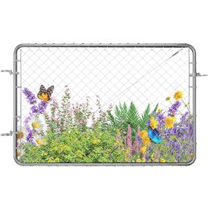 VEVOR Chain Link Fence Gate, 72 x 48 in, Adjustable Chain Link Fence Panel, Fit 2.2-6 ft (W) x 6 ft (H) Garden Fence Gate Opening, Rust-Resistant Galvanized Fencing Gate for Farm, Posts Not Included (Silver)