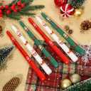 4 x 2 Pack Christmas Taper Candles, 10 Inch Unscented Candlesticks with Santa and Sleigh for Holiday Table Centerpiece, Fireplace Mantel, Advent Wreaths, Winter Weddings, Seasonal Home Decor