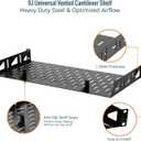 Tecmojo 1U Rack Shelf,19 inch Rack Shelf 8 inch Depth,Rack Mount Shelf with Anti-Slip Stops,Server Rack Shelf and Network Shelf for 19 in Equipments, 55lbs Capacity of Vented 1U Shelf,No Lip(2 Pack)