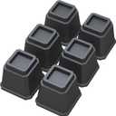 Bed Risers Heavy Duty 5 Inches Bed Elevators, Set of 6 Lifts Up 3,000 lbs Furniture Riser for Sofa and Table, Black