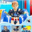 Vvinca Toddler Swim Vest for Kids 13-30-50 lbs Boys Girls Puddle Kids Jumper Toddlers Pool Floaties Jacket with Adjustable Crotch Strap Sleeves Shoulder for 1-5 Years Old Baby Infant Learn to Swimming (02 Deep Blue Whale)
