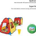 UTEX 3 in 1 Pop Up Play Tent with Tunnel, Ball Pit for Kids, Boys, Girls, Babies and Toddlers, Indoor/Outdoor Playhouse
