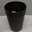 YGJT Small Trash Can, 3 Pack 1.8 Gallons Bathroom Trash Can, Slim Waste Basket, Round Garbage Can, Plastic Trash Bin for Kitchen, Dorm, Bedroom, Office, Living Room, Study, Compact Spaces(Black)