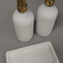 Luxury Glass Hand and Dish Soap Dispenser Set by Brighter Barns - Kitchen Soap Dispenser Set with Tray for Kitchen Sink - White and Gold Home Accessories & Decor for Restaurants, Airbnb, Gift (Gold)