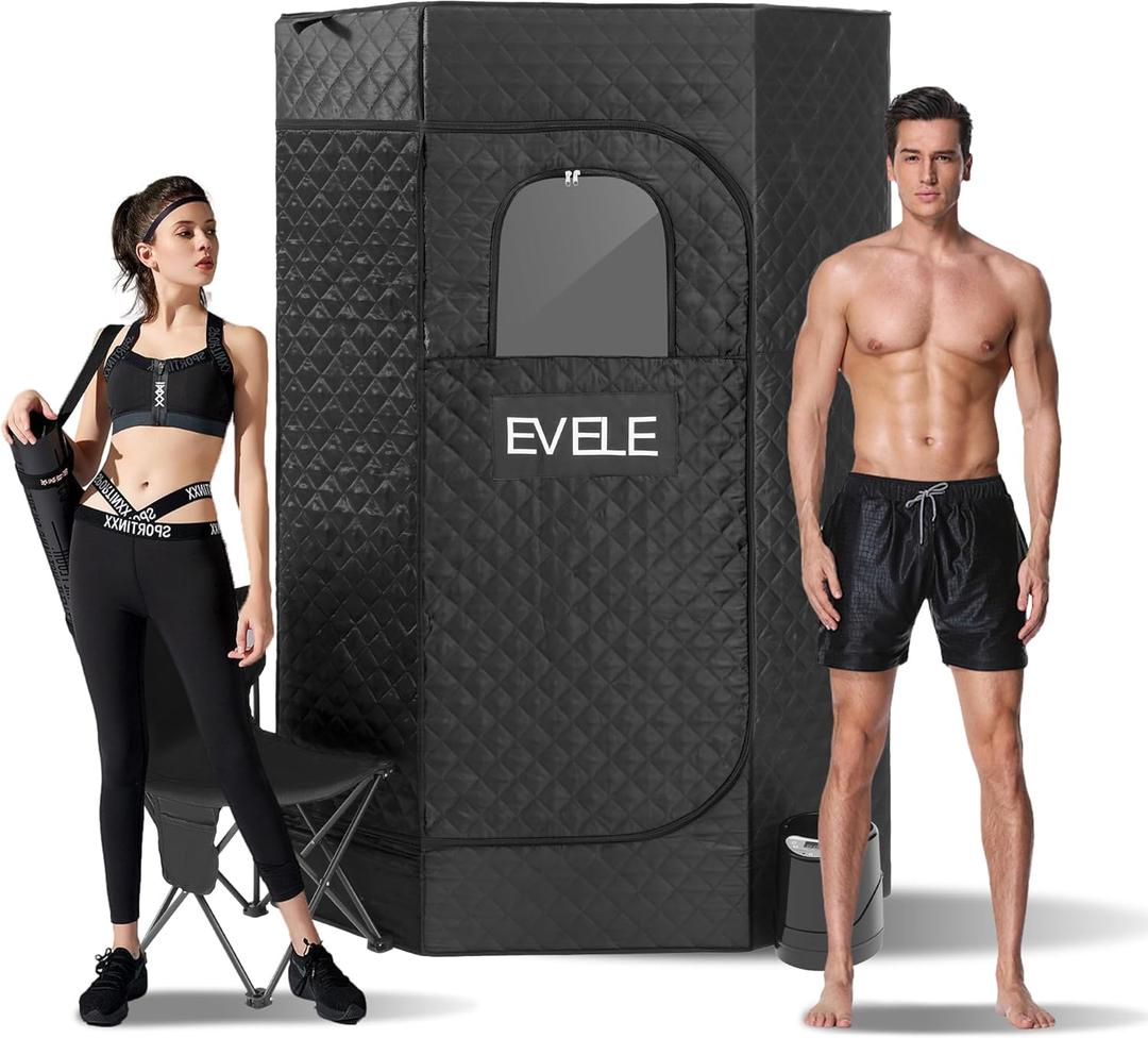 3.0L 1500W Output 1-2 Person Portable Sauna Tent Full Body Size with Steamer, Personal at Home Steam Sauna SPA for Indoor Outdoor Backyard, Hot Wet Sauna Bath Room Box