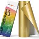 HTVRONT Heat Tranfer Vinyl Roll - 12 x 80ft Gold HTV Vinyl for T Shirts, Iron on Vinyl Compatible with Cricut Cutting Machine - Easy to Use for Personalized Gifts (Gold)