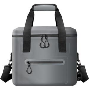 Insulated Cooler Bag, 30 Can Collapsible with Bottle Opener for Lunch Coolers for Picnic, Beach, Work, Trip - Soft Ice Coolers Bags with Zipper Foldable Portable Stands Upright