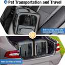 Lekereise Large Cat Carrier for 2 Cats, 2-in-1 Cat Travel Carrier with Litter Box, (17.7" x2) x16.5"x13" Pet Carrier with Zipper Locks for Moving Across The Country (No Hammock) - Grey