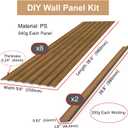RODENET Wall Wainscoting Panel Kit, 8-Pack 38.6"x9.8"(98x25cm) Slat Panels with 2-Pack Molding Trims, Beadboard Board and Batten Panels, DIY Wall Panel Kit - Cover 21.6 Sq.Ft (Teak)