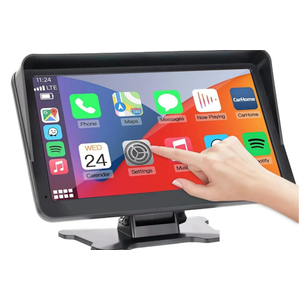 Wireless Apple Carplay Screen for Car,7" HD Portable Car Stereo Touchscreen with Apple CarPlay and Android Auto with Mirror Link/Bluetooth/GPS Navigation/AUX for All Vehicles