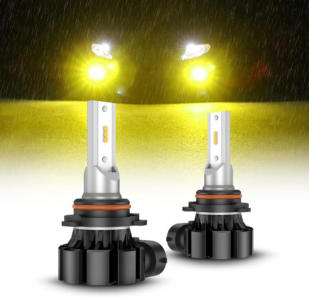 SEALIGHT 9006 LED Fog Light Bulbs Yellow, 600% Brightness 9006 HB4 LED Fog Light, 3000K Amber Strong Penetration 9006 Fog Light Led Bulb Yellow Replacement for Cars,Trucks(Pack of 2)