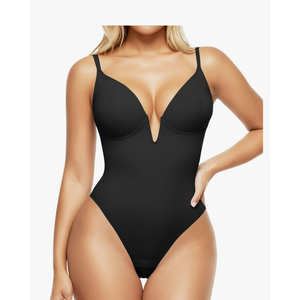Popilush Shapewear Bodysuits for Women - Tummy Control Body Suits for Womens Deep V Corset Tops Thong Concert Outfits, Size XL