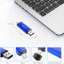 Vansuny 64GB 5 Pack USB Type-C Flash Drives 2-in-1 Dual Flash Drive USB A + USB C OTG Flash Drive for Android Smartphone Tablet Computer Laptop (Blue)