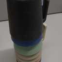 Ribbed Drinking Glasses Coffee Mugs Set of 8, Plastic Coffee Cups 16.9 OZ Unbreakable Tumblers with Handle, Reusable Drinking Cups for Camping/Dorm/RV (Light)