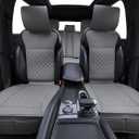 Elantrip Car Seat Cover Full Set Leather Car Seat Protector Universal fit for Most Cars SUVs and Trucks Water Proof Front and Rear Seat Protector Gray