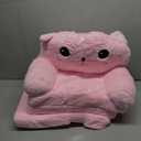 Toddler Chair Toddler Couch: 2-in-1 Kids Chairs Comfy Kids Sofa Fold Out for Girls and Boys 1-3 Years Old, Pink Cat