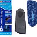 PowerStep Pinnacle 3/4 Insoles, Orthotic Insole for Tight Shoes, Plantar Fasciitis Relief, Arch Supports Orthotic Insoles for Women and Men, Made in The USA (Men's 7-8.5 / Women's 9-10.5) (Blue/Light Blue)
