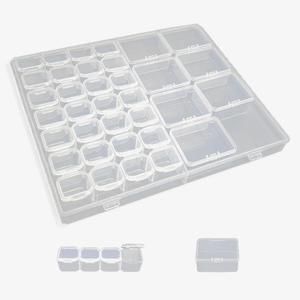 Adjustable Plastic Jewelry Box Clear DIY Bead Container Transparent Partitioned Storage Boxes