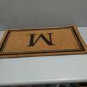Evergreen Flag Monogram Letter M Entrance Doormat | 28 x 16 inches | Dirt Catching Natural Coir | All-Season | Non-Slip Backing | Indoor and Outdoor Home Decor