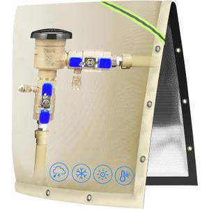 Opening Backflow Preventer Pipe Insulation Cover,Irrigation Sprinkler Valve Cover,Water Well Pump Cover,Sturdy 5-Layers Hydrant Cover for Winter Freeze Protection, Model: 24"W x 24"H