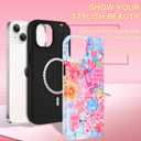 KANGHAR Case Compatible with iPhone 14 Compatible with Magsafe Summer Collage Coastal Scratch Resistant Hybrid 2-Layer Hard Protective Phone Cover for Girl Women Boy Men 6.1 Inch Pink