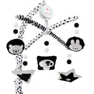Montessori Baby Crib Mobile  High Contrast Mobile for Crib, Black and White Nursery Mobile with Upgraded 3-Mode Music Box, Visual Development, Fits Standard Cribs