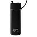 Frank Green - Ceramic Reusable Bottle - Stainless Steel Water Bottle With Straw, Insulated Water Bottle, Metal Water Bottle - Flip Straw Lid - 20oz - Midnight