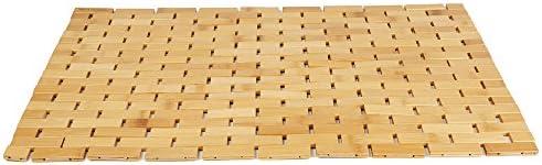 Mind Reader Bath Mat, Shower Mat, Bathtub Mat, Bathroom Accessory, Wood, Rayon from Bamboo, 23.5"L x 16.5"W x 0.4"H, Brown