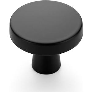 Ravinte 25 Pack Drawer Pulls 1-1/4 Inch Kitchen Cabinet Knobs Solid Round Dresser Drawer Knobs Matte Black Dresser Knobs Drawer Knobs Simple Cabinet Hardware for Cupboard Drawer Pulls