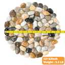 River Rock Stepping Stones Outdoor for Garden Walkway, 12 inch Diameter 6 Pcs Round Shape Paver Step Stones Polished Pebble River Stone Mat for Yard Lawn Patio Pathway Walk Way - Multi-Color