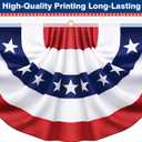 3x6 Ft 6 Pack American Pleated Fan Flag, USA Patriotic Flag Bunting Half Fan Banner for Outside Red White and Blue Decor Memorial Day Independence Day 4th of July Decorations