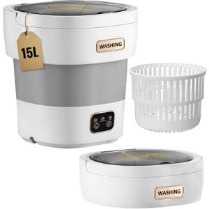 portable washing machine 15L small washer portable for underwear Delicate Cloths and light laundry Idel for Apartment Dorms Hotel and Camping